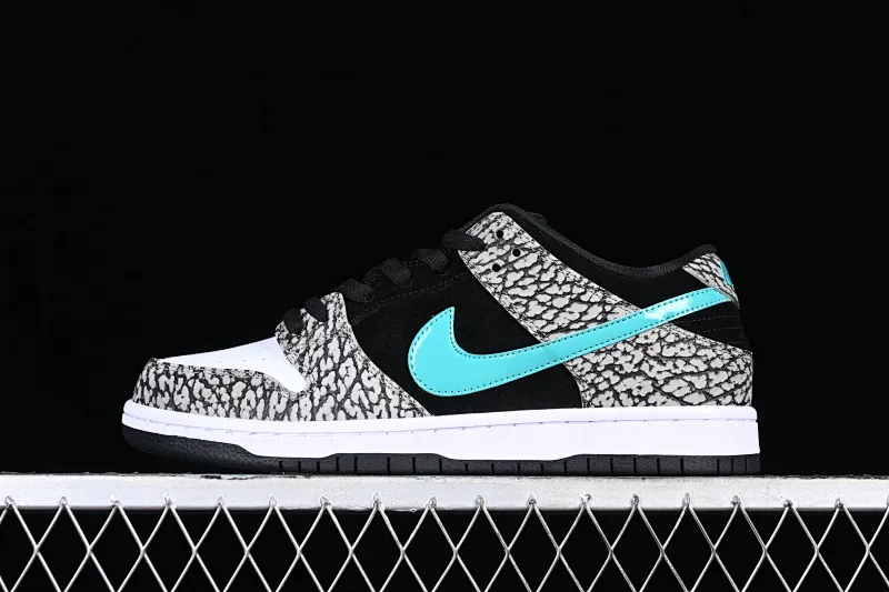 All categories Nk SB Dunk series Nk SB Dunk Low low-top sneakers Nk SB Dunk Low Pro black and white green spotted pattern sports skateboard shoes BQ6817-009